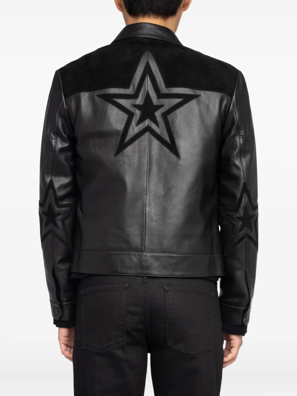 Zadig & Voltaire Star-appliqué Leather Jacket In Black
