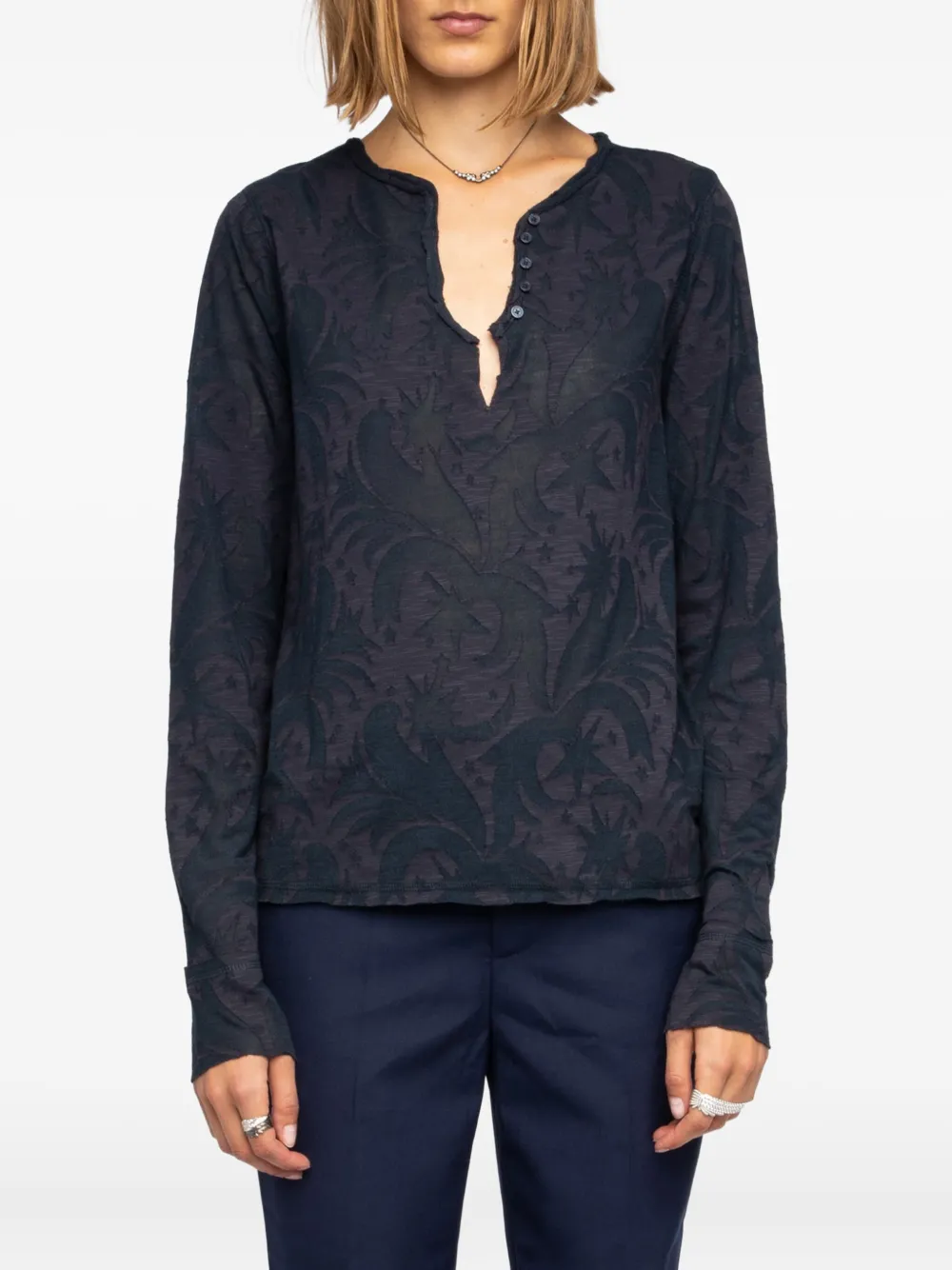Zadig&Voltaire Henley blouse Blauw