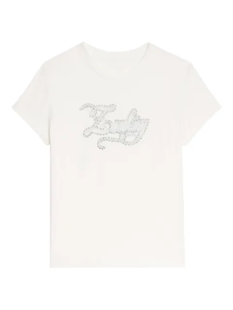 Zadig&Voltaire crystal-embellished logo T-shirt