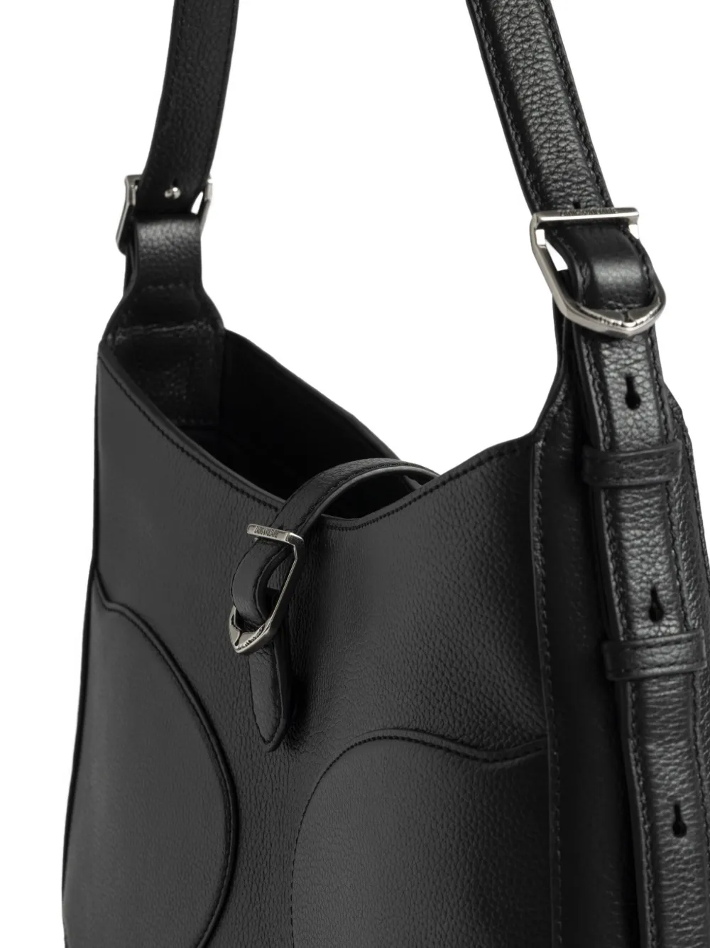 Zadig & Voltaire Moonrise Buckled Shoulder Bag In Black