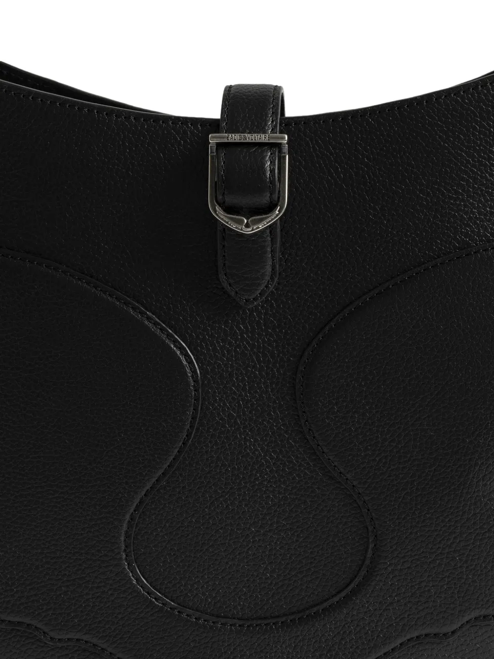 Zadig & Voltaire Moonrise Buckled Shoulder Bag In Black
