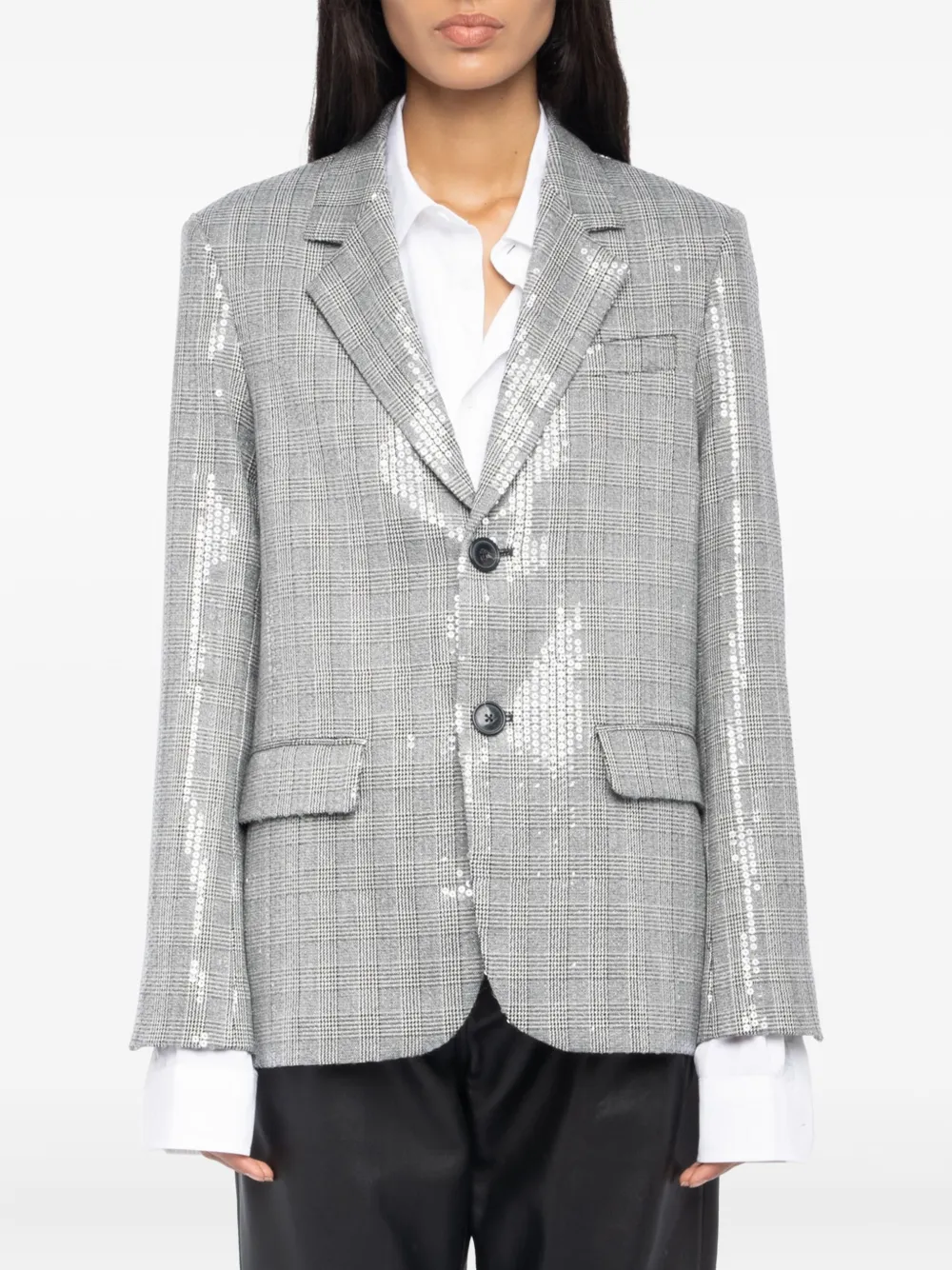 Zadig&Voltaire Geruite blazer verfraaid met pailletten Zwart