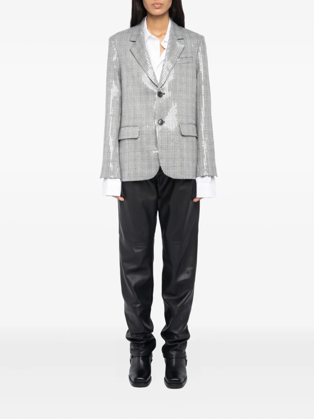 Zadig&Voltaire Geruite blazer verfraaid met pailletten Zwart