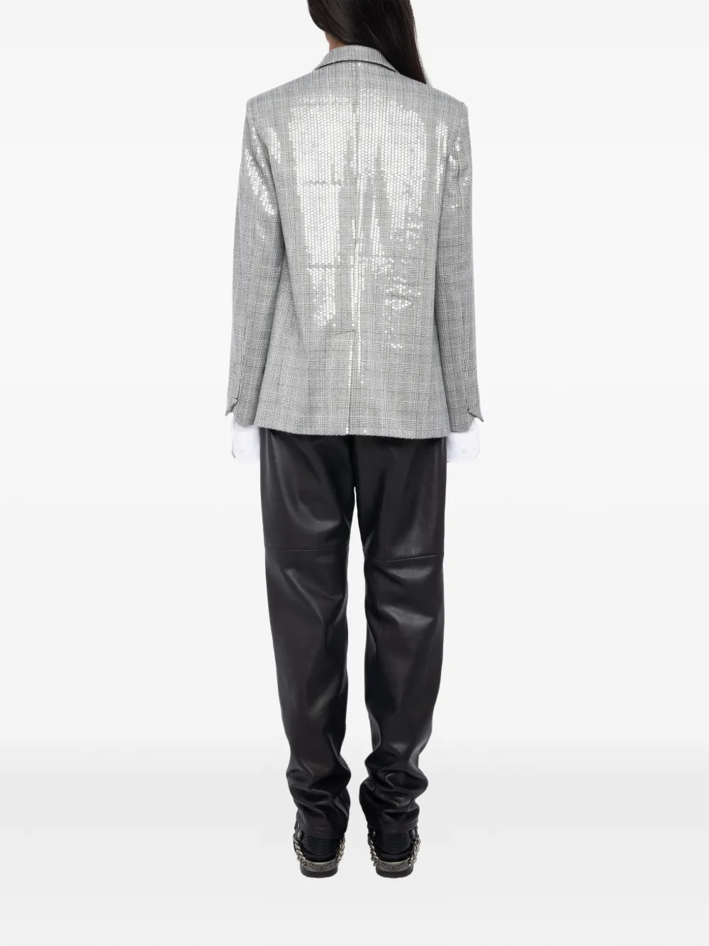 Zadig&Voltaire Geruite blazer verfraaid met pailletten Zwart