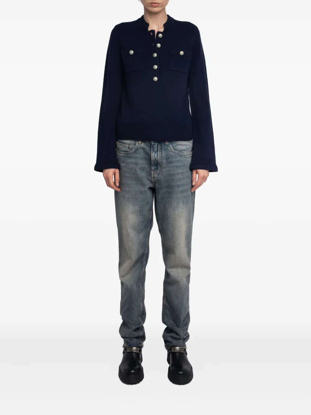 Zadig&Voltaire button-detail jumper Blauw