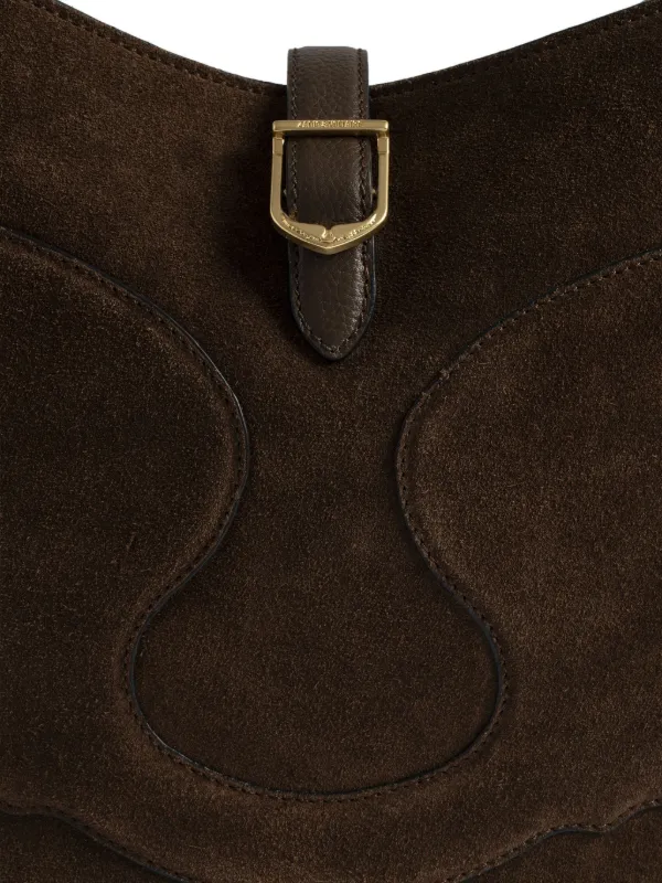 Zadig&Voltaire Suede Curved Shoulder Bag | Brown | FARFETCH CA