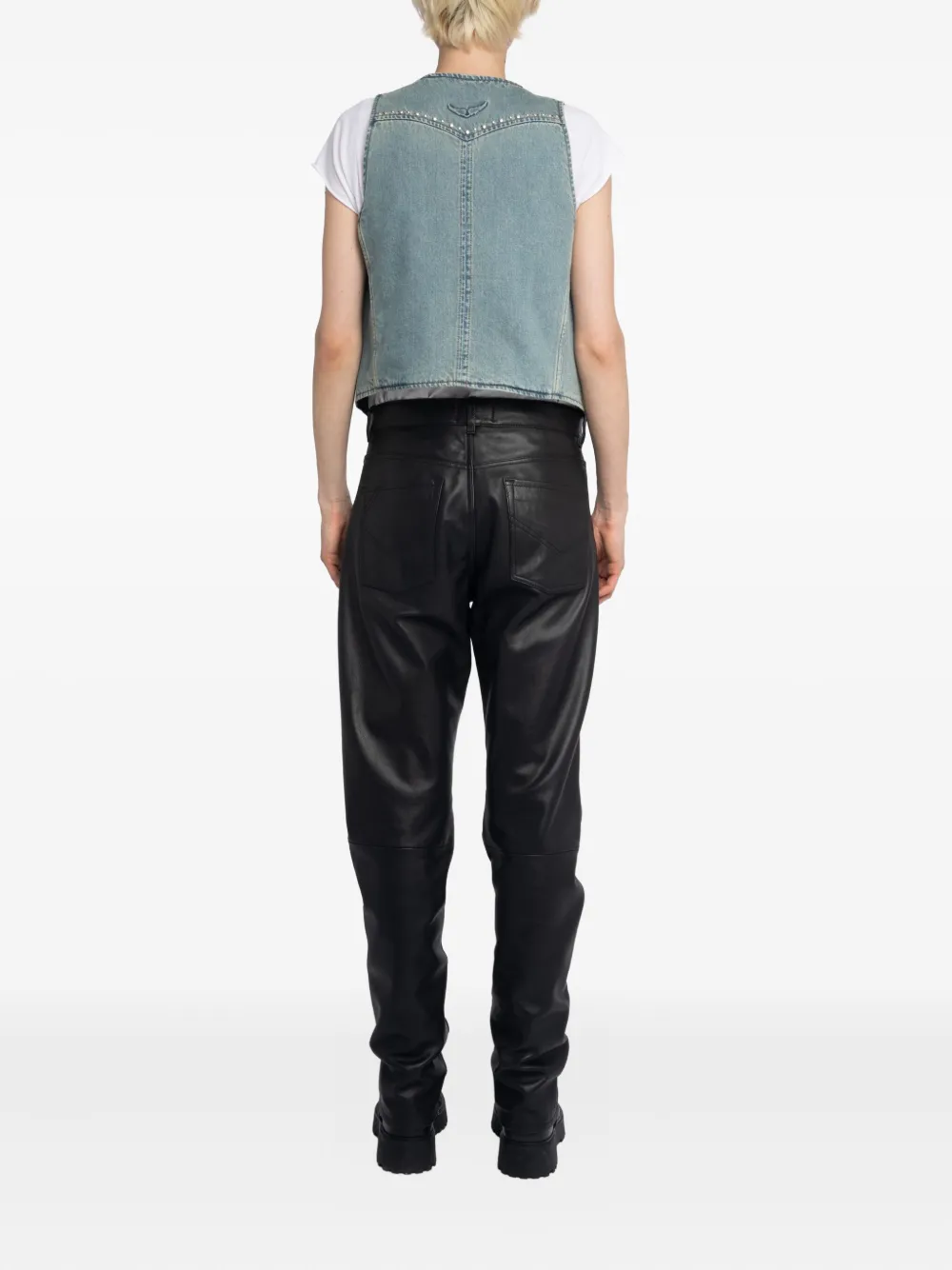 Zadig&Voltaire V-neck studded waistcoat Blauw