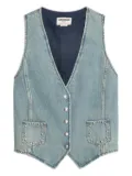 Zadig&Voltaire V-neck studded waistcoat - Blue