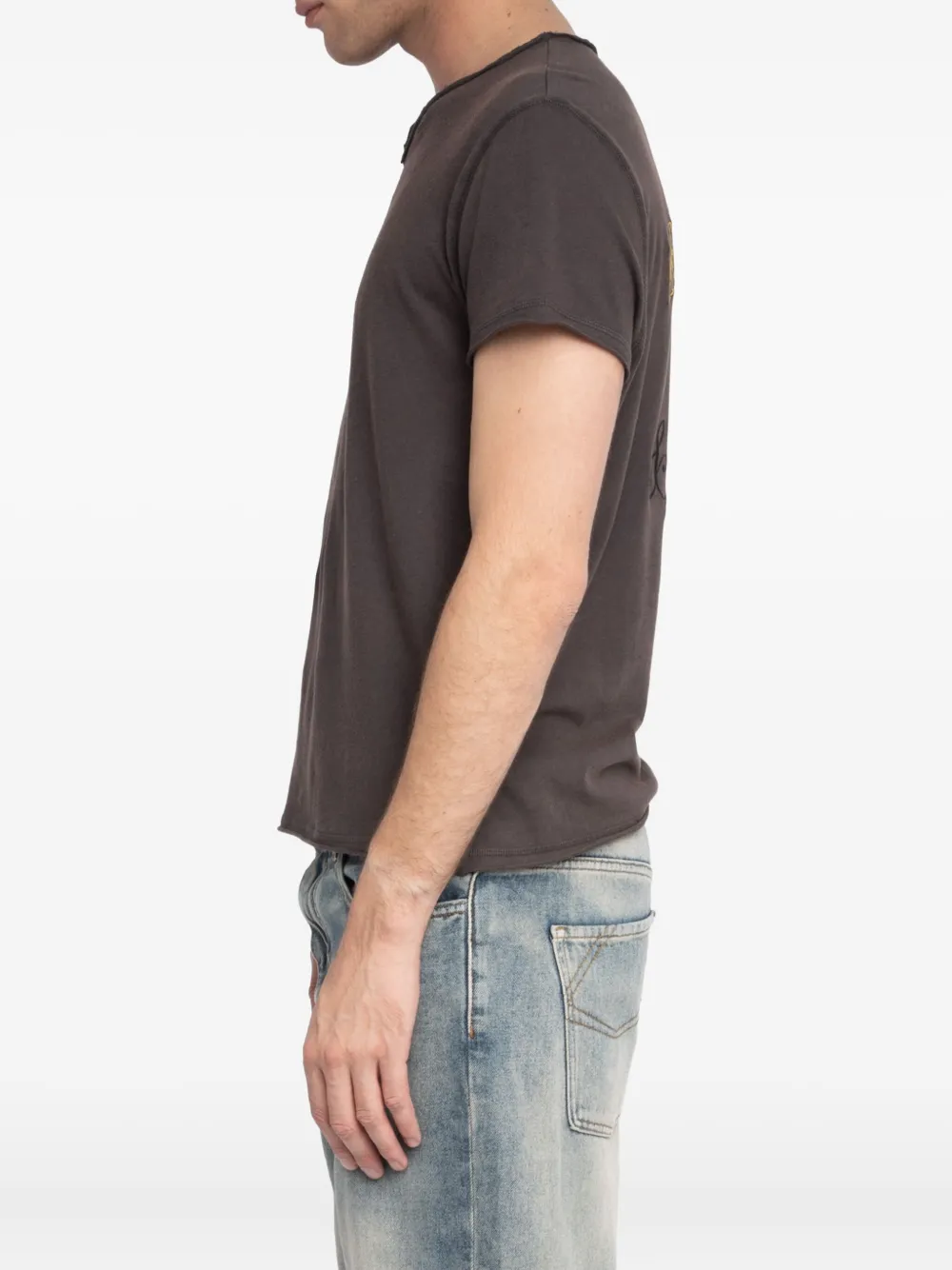 Zadig & Voltaire Henley T-shirt In Gray