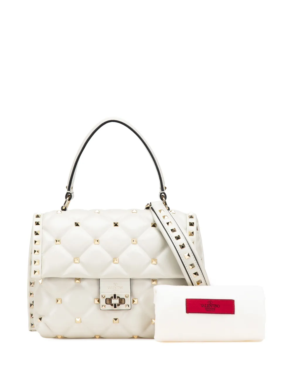 Valentino Garavani Pre-Owned Borsa a tracolla Candystud media in nappa con manico 2018-2024 | Image 7