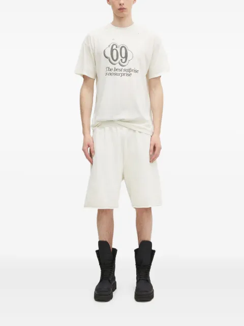 Aries Premium Aged Temple logo-print shorts