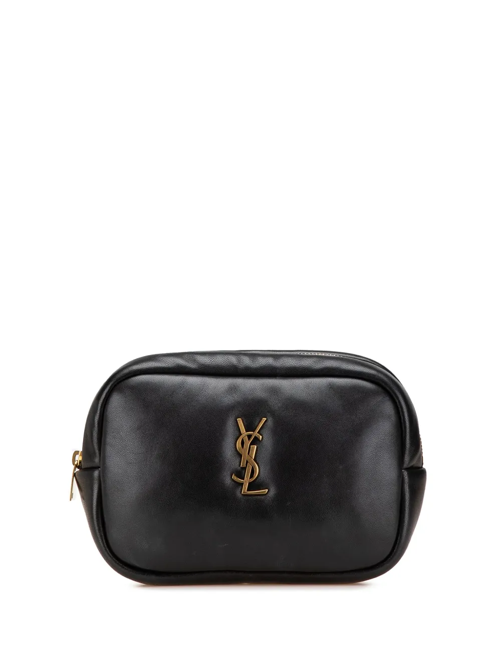 Saint Laurent Pre-Owned 2023 Mini Lambskin Monogram Calypso Cosmetic pouch | Black | Image 1