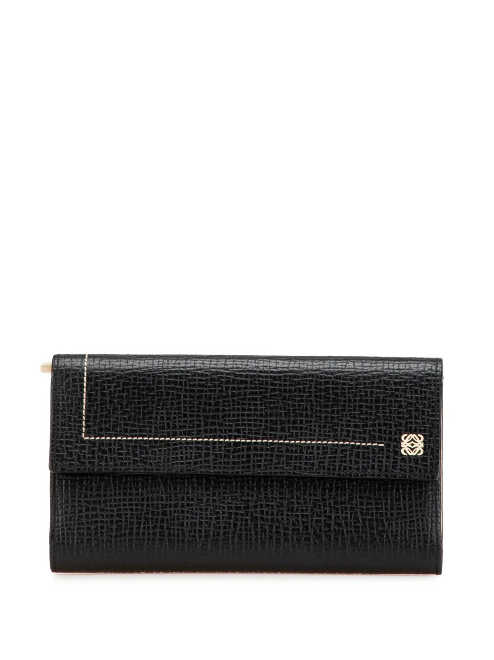Loewe Pre-Owned 2003 Anagram Grained Calfskin Wallet long wallets | Black | Image 1
