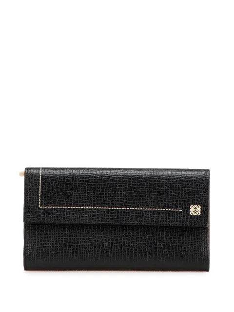 Loewe Pre-Owned 2003 Anagram Grained Calfskin Wallet long wallets