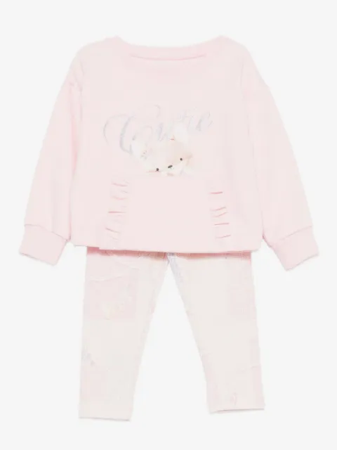 Lapin House knit print-panelled tracksuit set