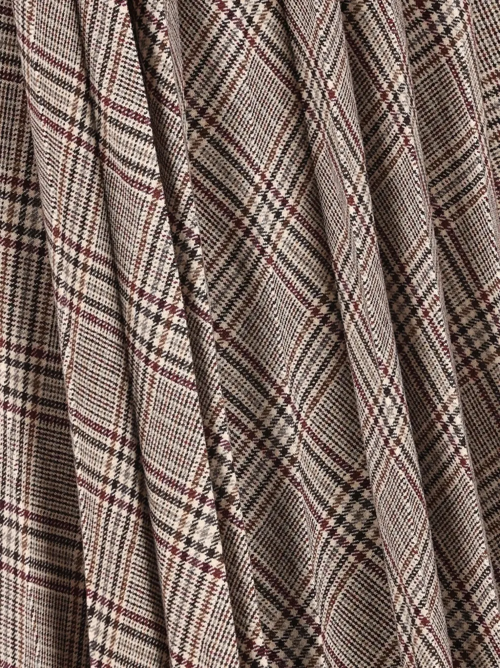 Saint Laurent Pleated Check-pattern Maxi Skirt In Neutral