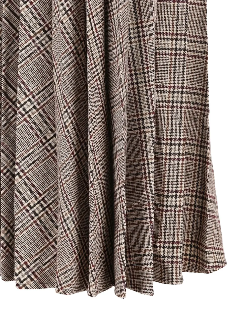 Saint Laurent Pleated Check-pattern Maxi Skirt In Neutral
