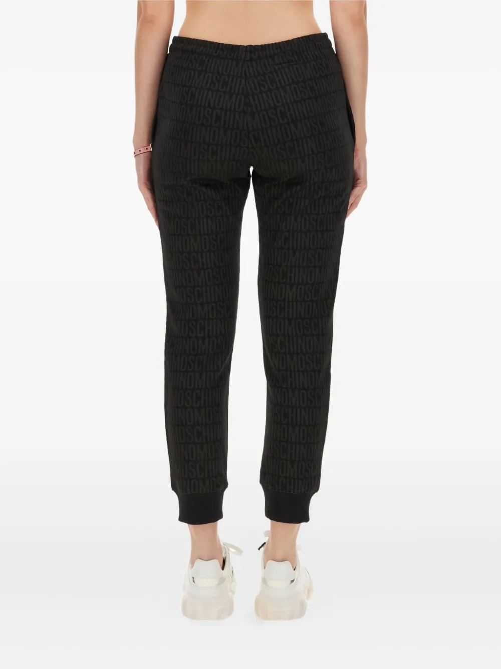Moschino Monogram-print Track Pants In Black