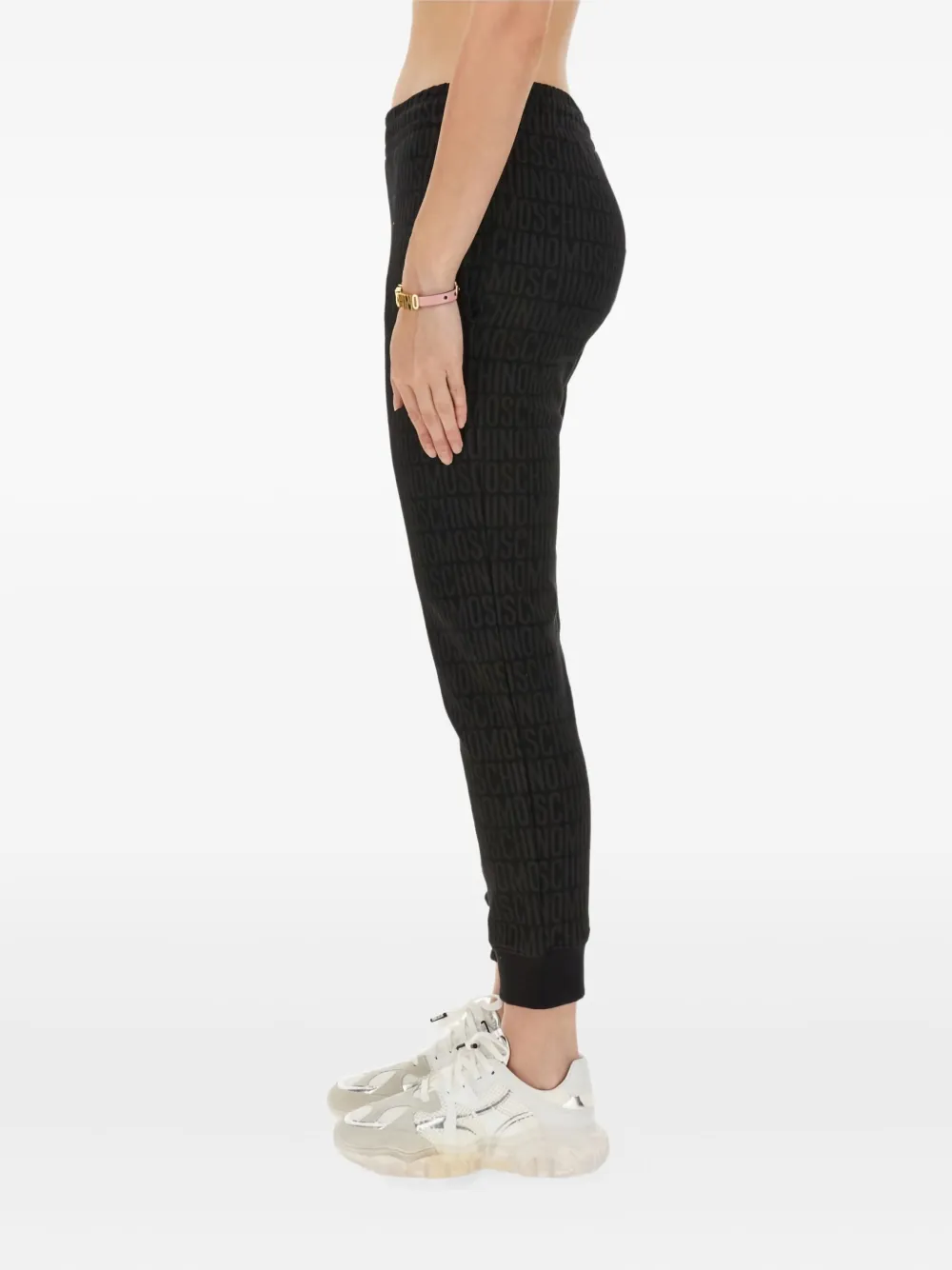 Moschino Monogram-print Track Pants In Black