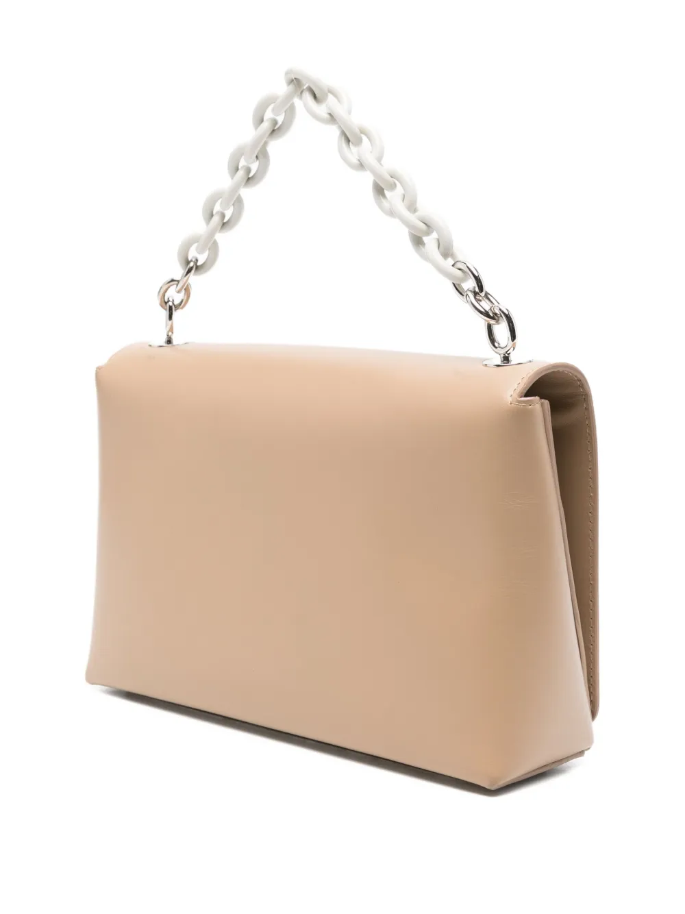 Balenciaga Schoudertas met schakelketting en omslag Beige