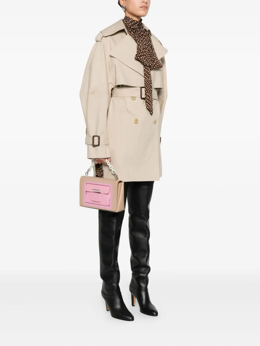 Balenciaga chain-link flap shoulder bag - Beige