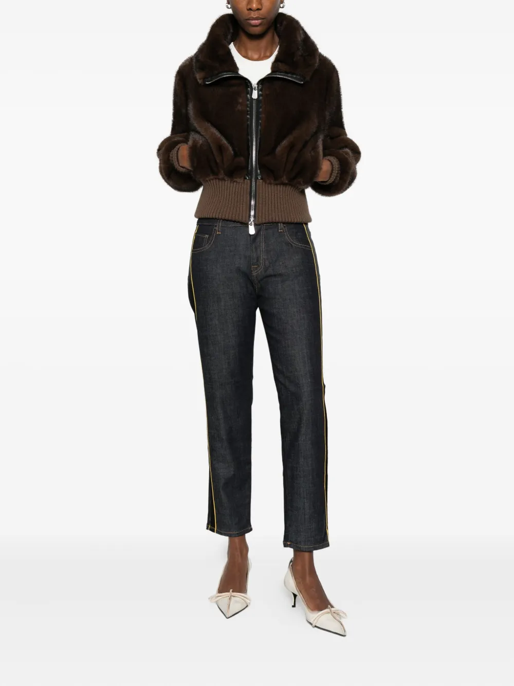 Victoria Victoria Beckham stripe-detail jeans - Zwart