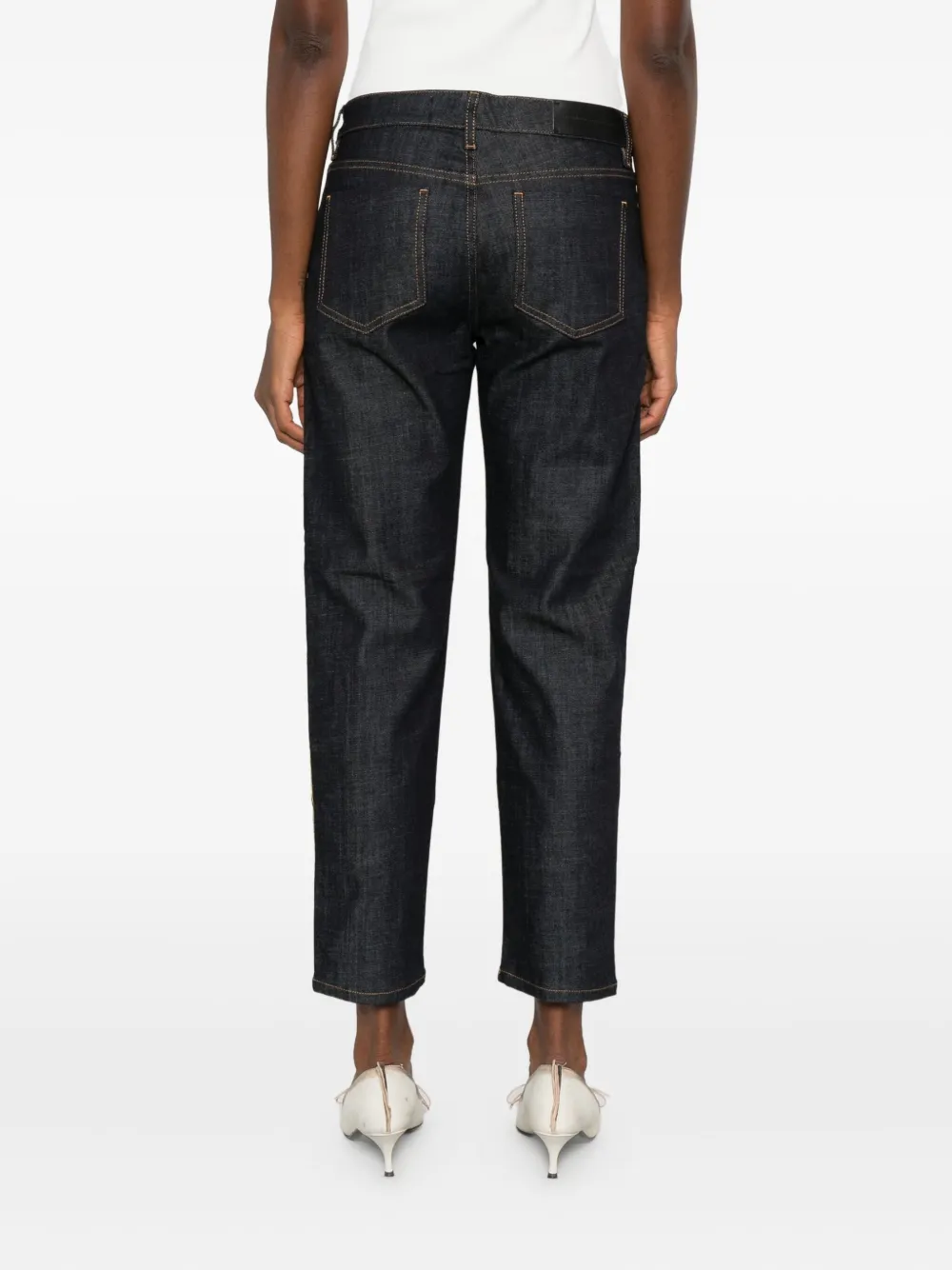 Victoria Beckham Stripe-detail Jeans In Black