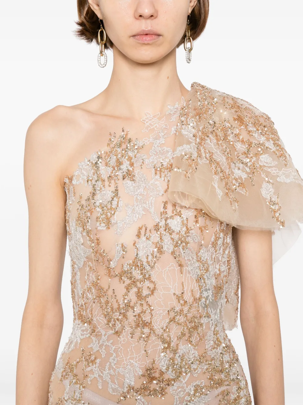 Saiid Kobeisy embroidered maxi dress Goud