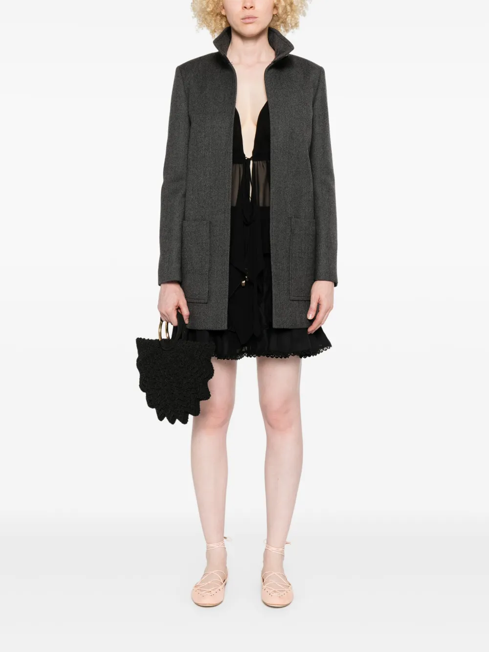 Chloé zip-up oversize coat - Grijs