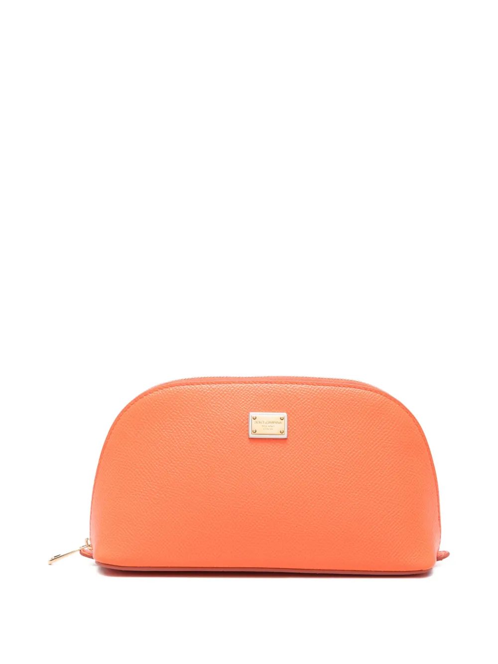 Dolce & Gabbana Curved Zip Make-up Bag In Orange