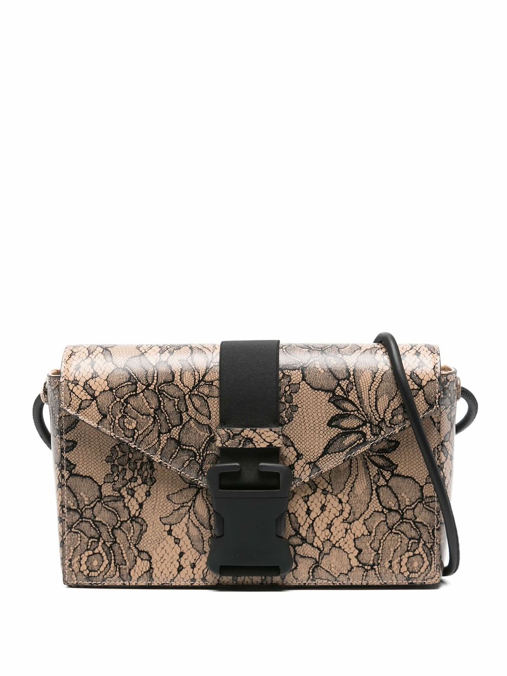 Christopher Kane floral buckle shoulder bag - Marrone