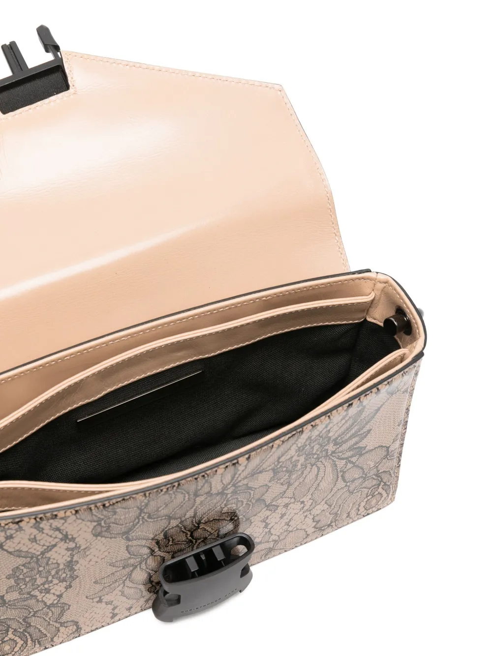 Christopher Kane Floral Buckle Shoulder Bag In Neutral