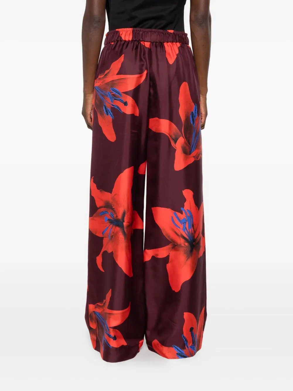 Alexander Mcqueen Floral-print Trousers In Red