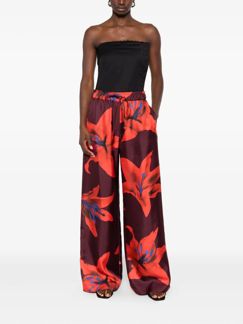 Alexander McQueen floral-print trousers | Red | Image 1
