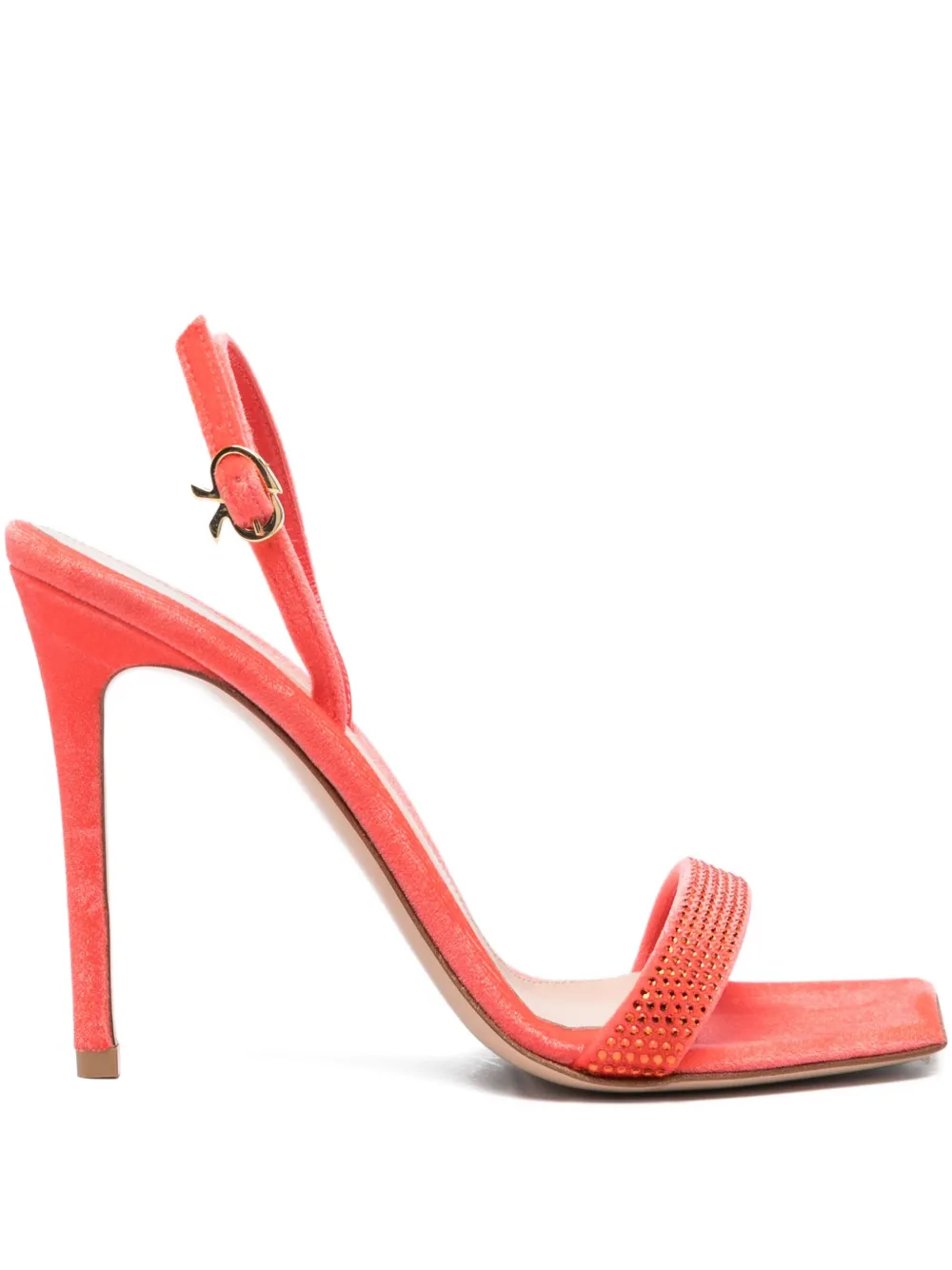 Gianvito Rossi 105mm crystal-embellished slingback sandals Red