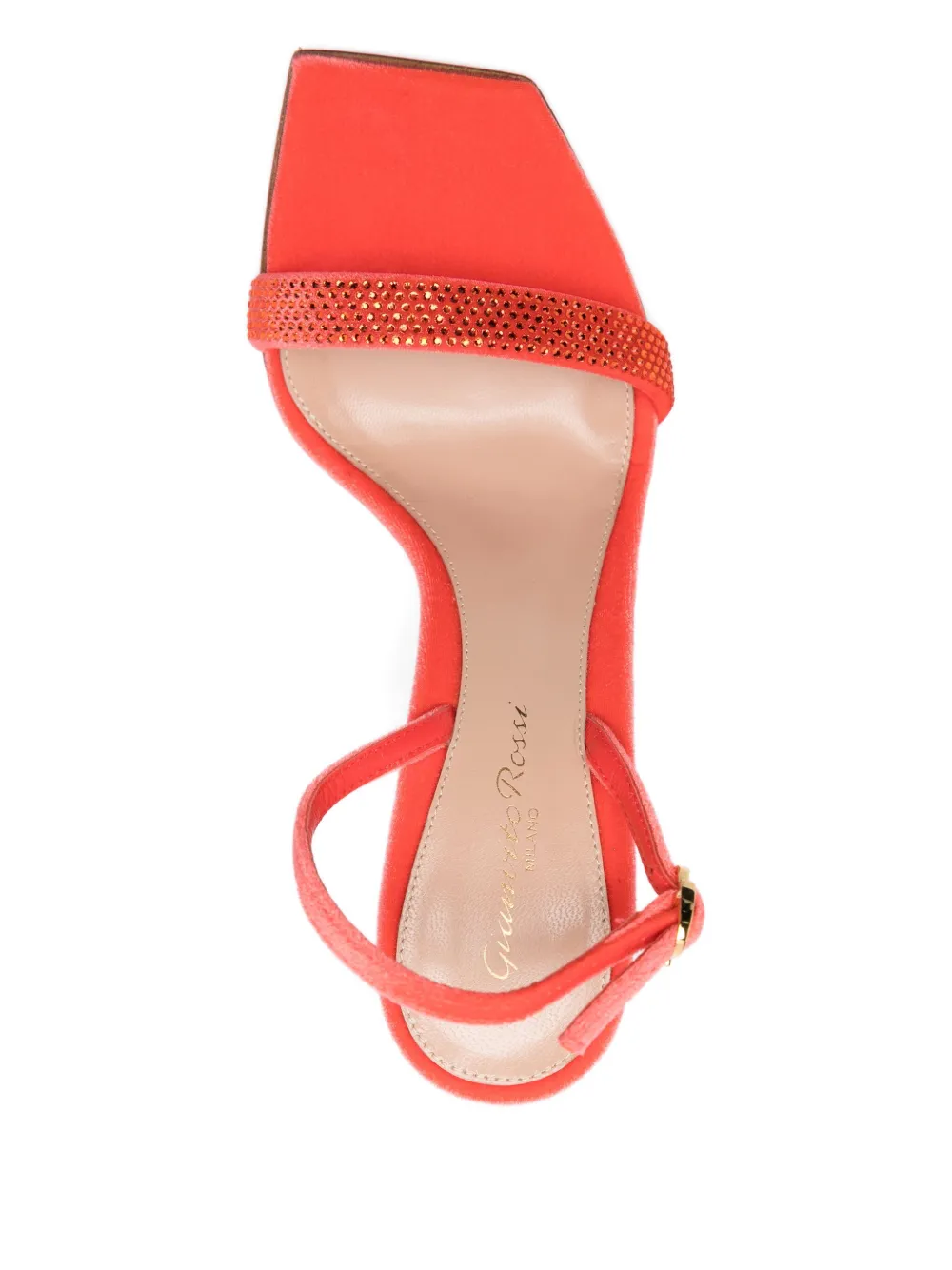 Gianvito Rossi 105mm crystal-embellished slingback sandals Rood