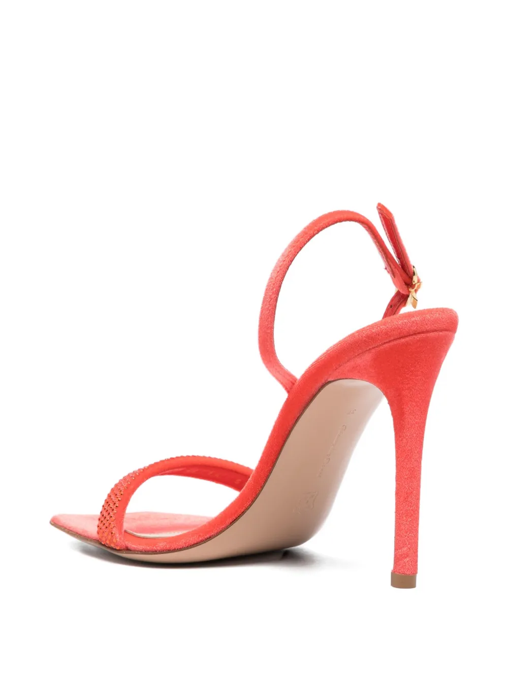 Gianvito Rossi 105mm crystal-embellished slingback sandals Rood