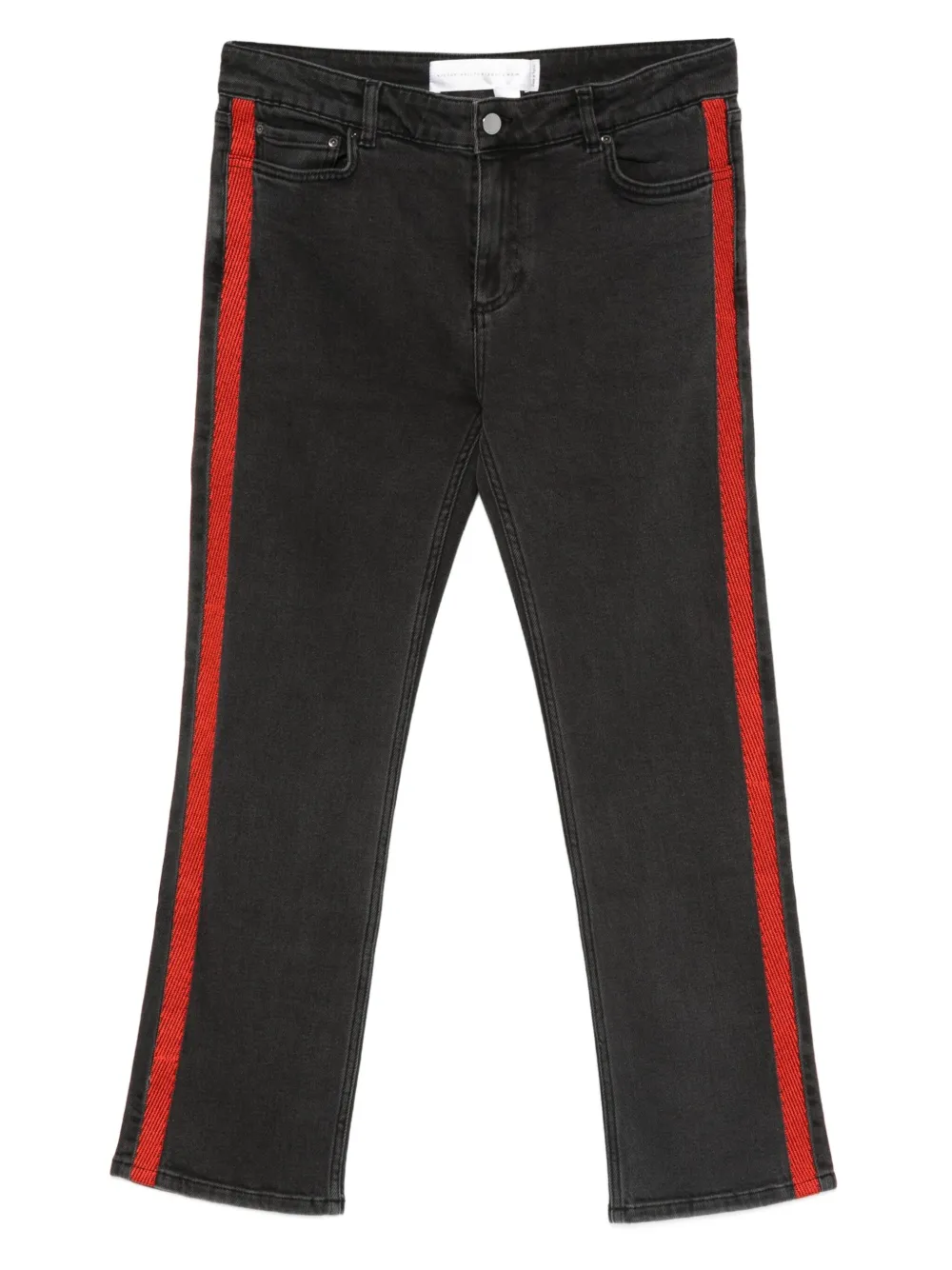 Victoria Beckham Stripe Denim Jeans In Black
