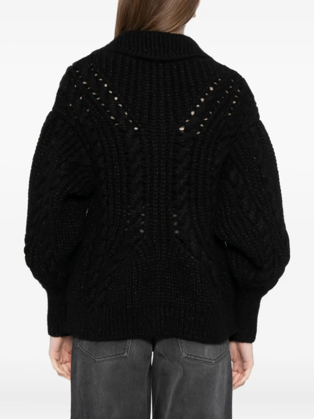 Simone Rocha Sculpted Chunky Knit Cardigan In Blue