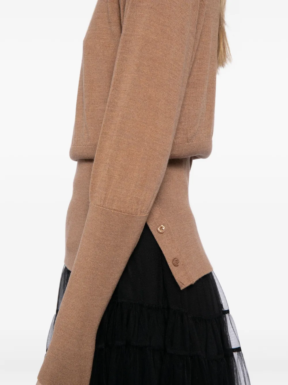 Simone Rocha Fitted High-neck Top In Brown