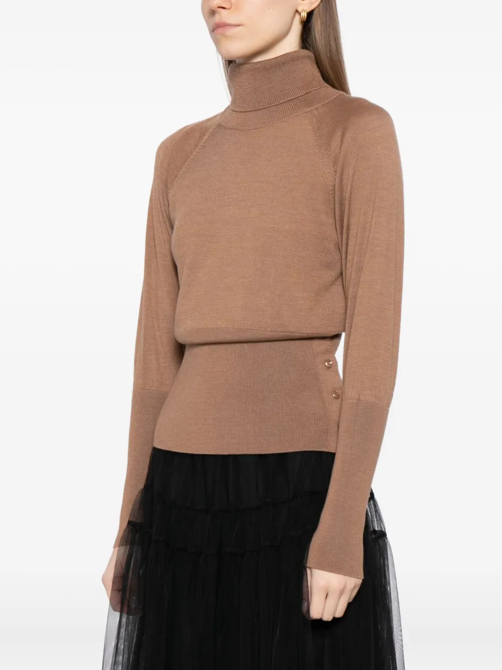 Simone Rocha Fitted High-neck Top In Brown
