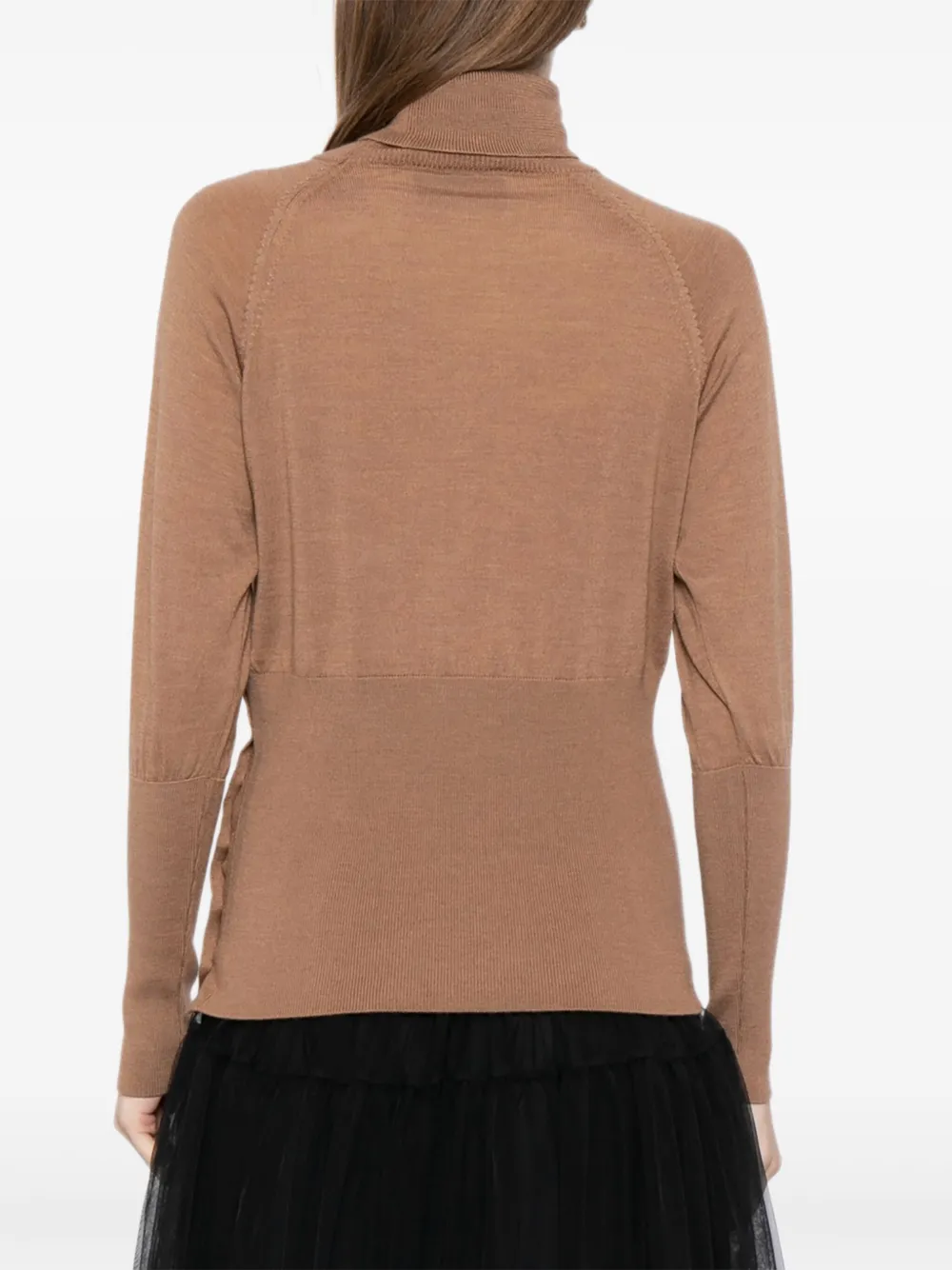 Simone Rocha Getailleerde top met hoge hals Bruin