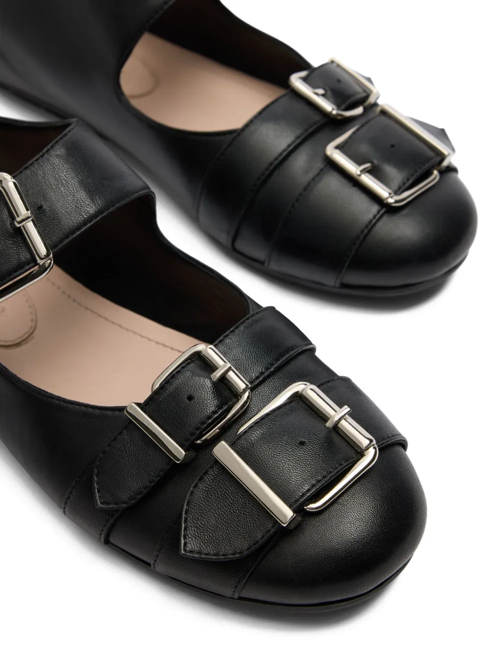 Simone Rocha double-buckle ballet flats Black