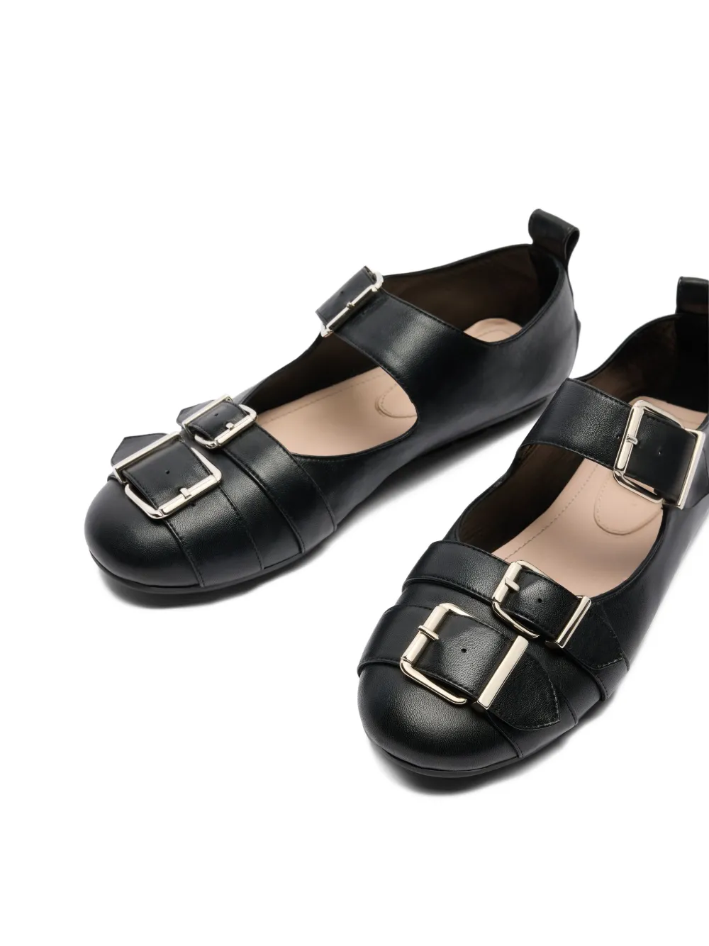 Simone Rocha double-buckle ballet flats Black