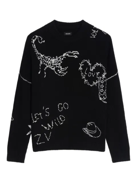 Zadig&Voltaire Baba embroidered crew-neck sweater