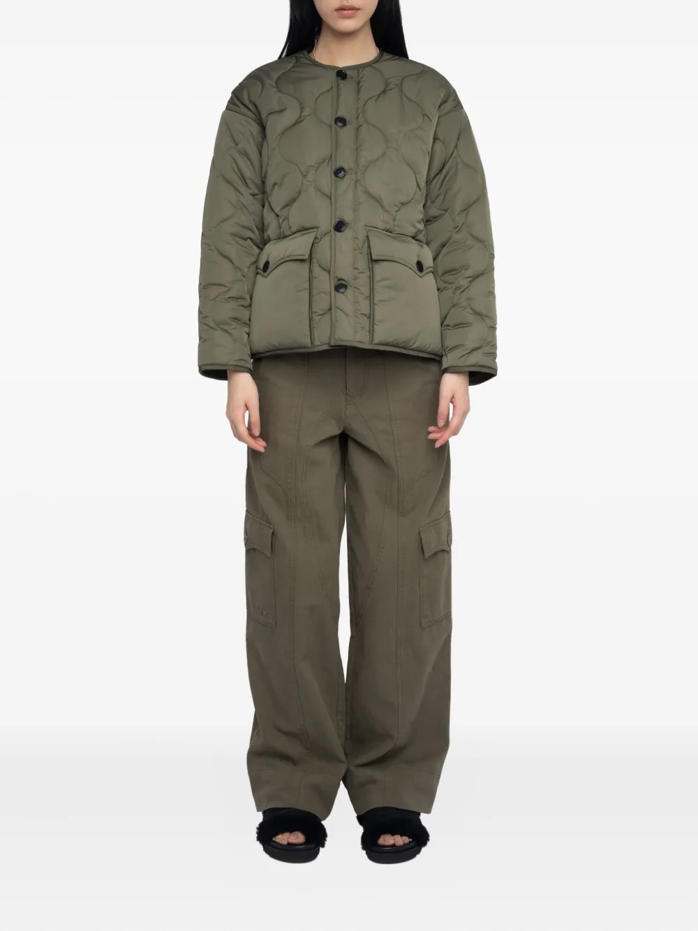 Zadig&Voltaire Bunji quilted patch-pocket jacket Groen