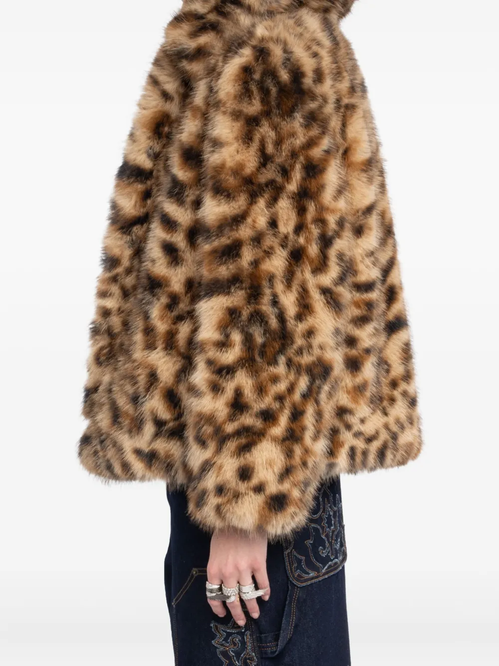 Zadig & Voltaire Leopard-print Faux-fur Coat In Brown