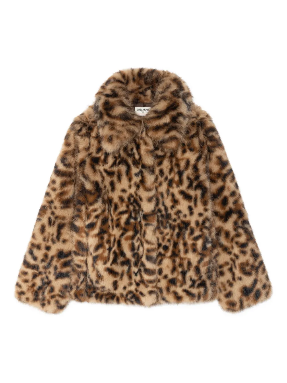 Zadig & Voltaire Leopard-print Faux-fur Coat In Brown