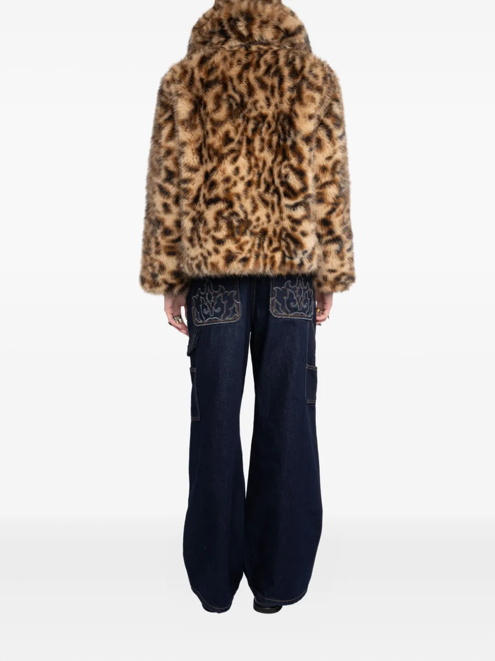 Zadig & Voltaire Leopard-print Faux-fur Coat In Brown