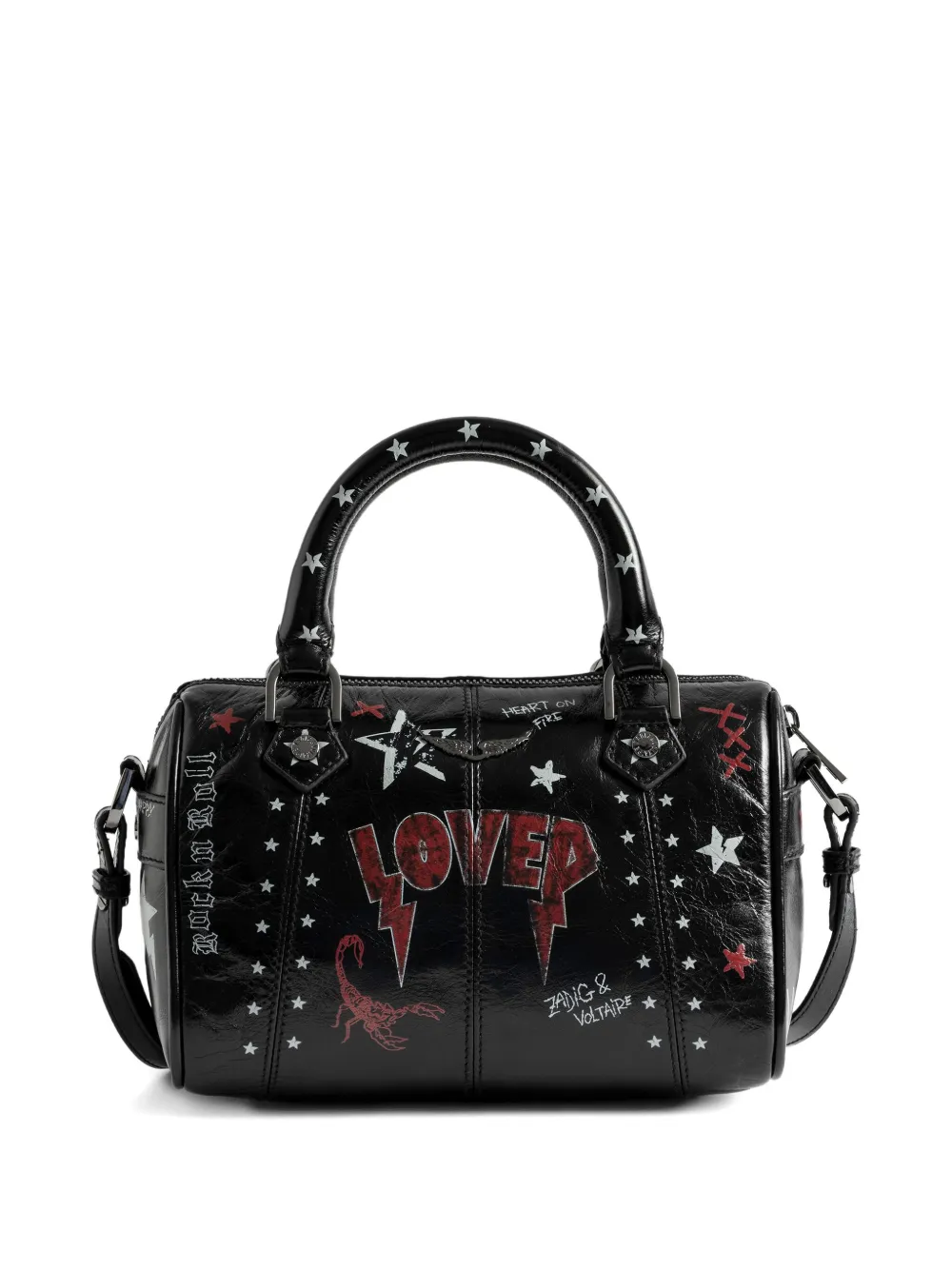 Zadig&Voltaire Clutch met sterprint - Zwart